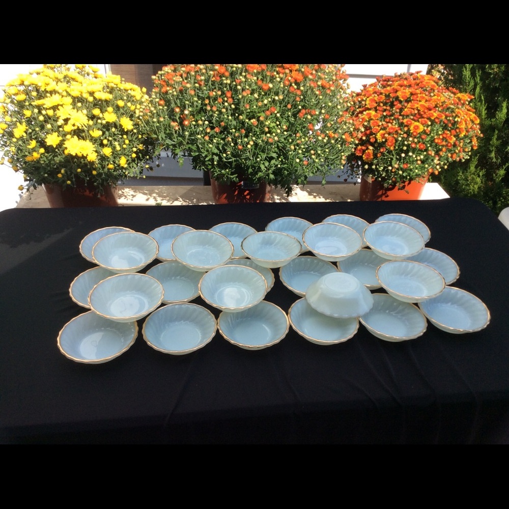 28 DESSERT BOWL Vintage Fire King Oven Ware Milk Glass White Bowls